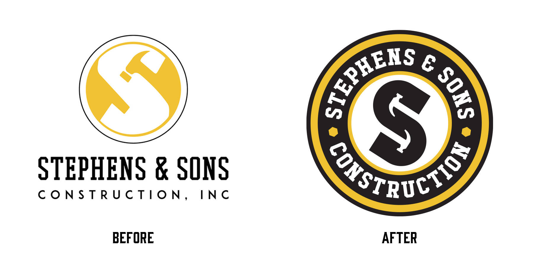 Stephens & Sons Construction logo refresh: before & after