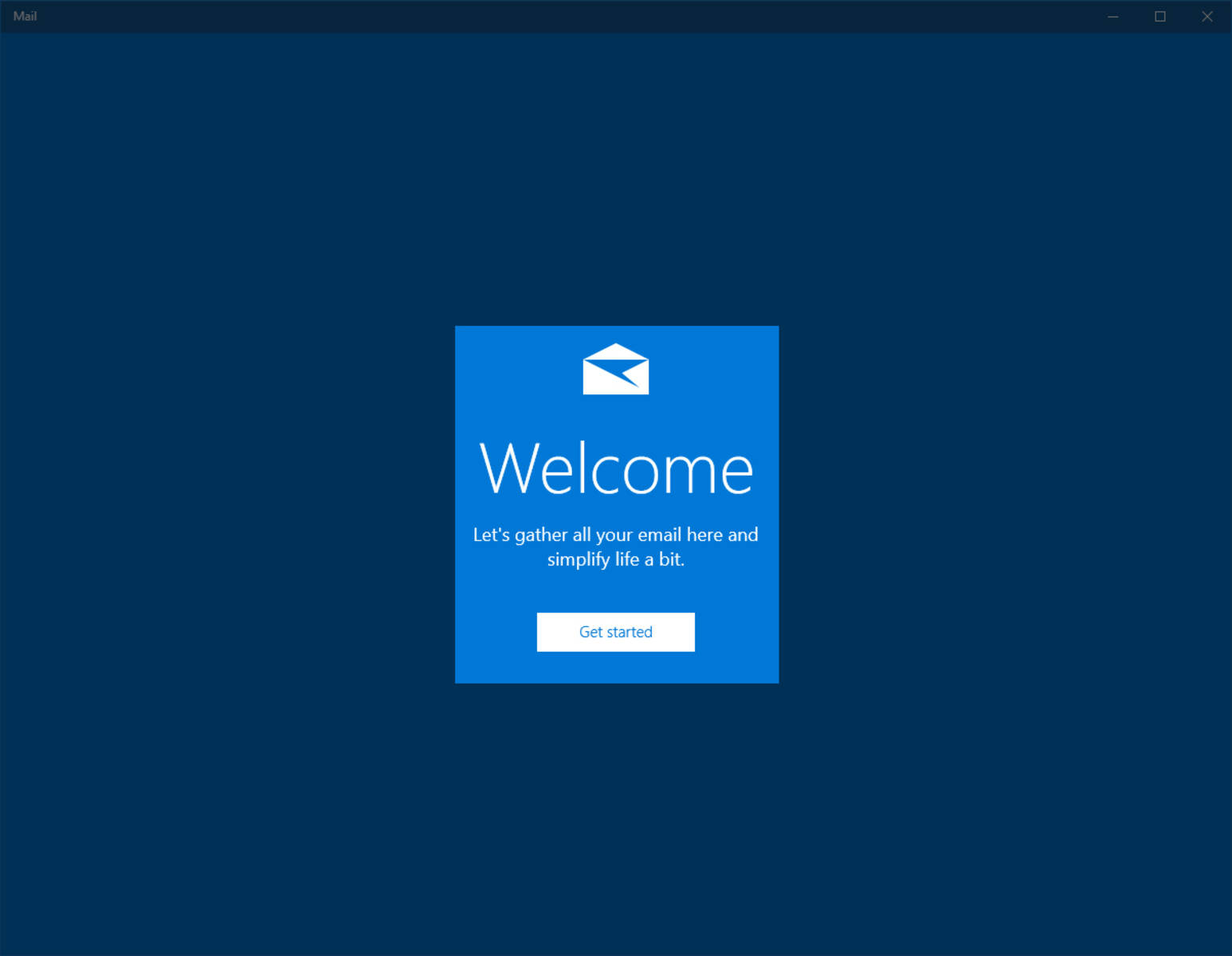 Step 2: When the welcome screen appears, click Get Started.
