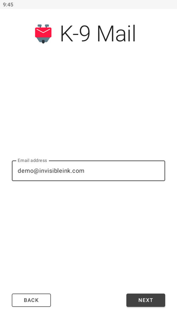 Step 2: Enter your email address, then tap next. 