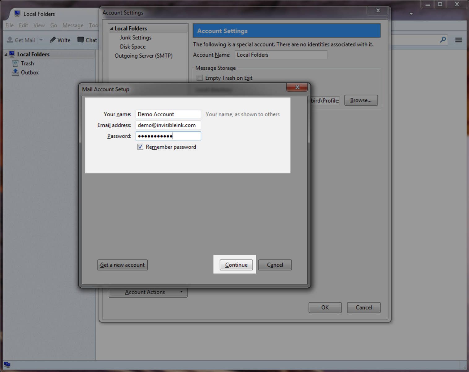 Step 3 » Enter your name, email address and password, then click Continue.