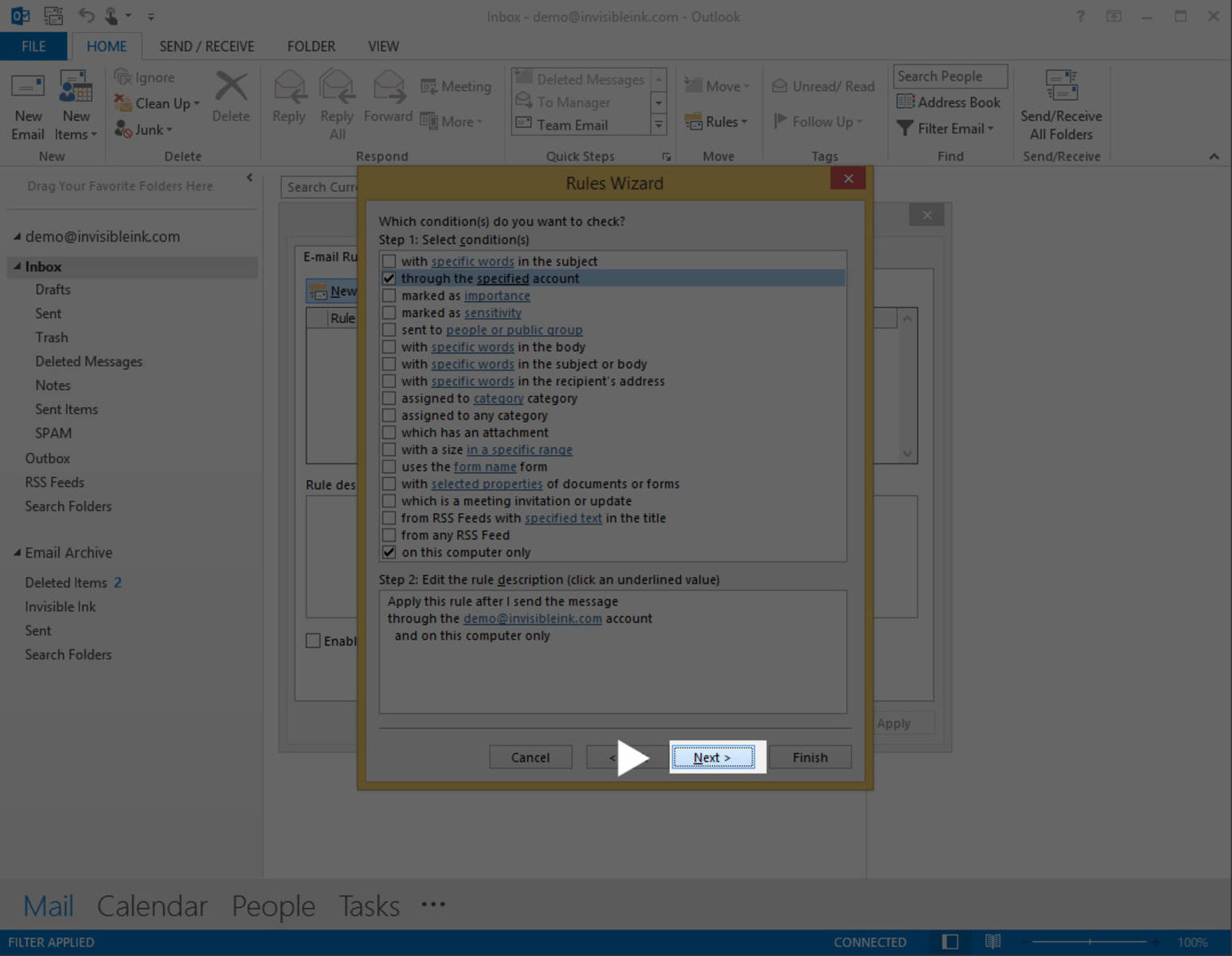 Part 1, Step 6: Click Next to proceed to the next screen.