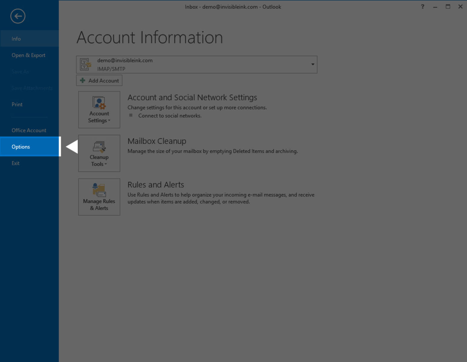 OPTIONAL STEPS (SEE POST INTRO)» Part 2, Step 1: Select the File menu and choose Options.