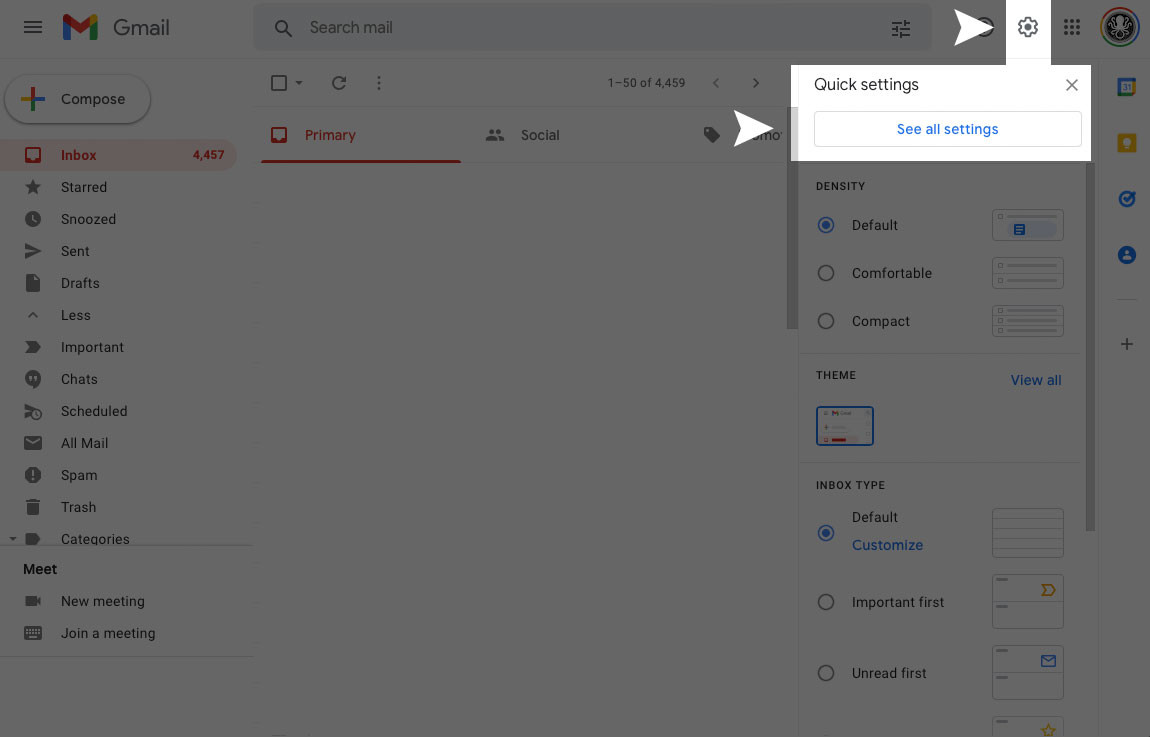 Gmail POP Account Setup - Step 1