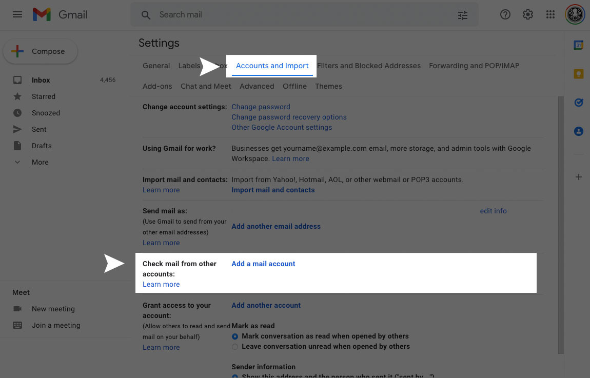 Gmail POP Account Setup - Step 2