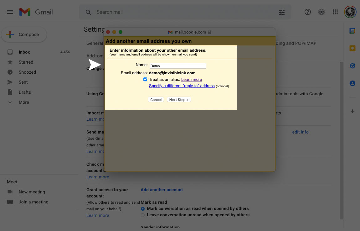 Gmail POP Account Setup - Step 7