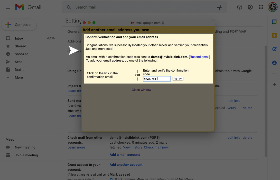 Gmail POP Account Setup - Step 9