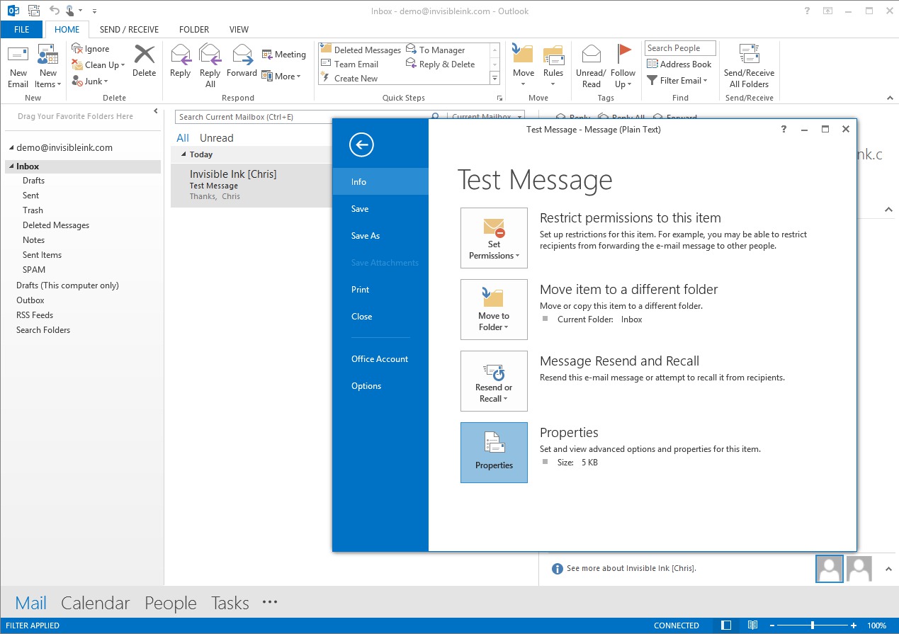 Outlook Message Headers